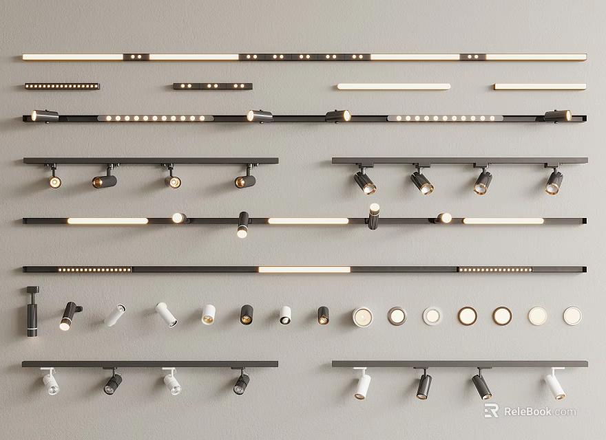 Downlights and Spotlights Modern Design Various Styles for Home Ceiling Lighting 3d model