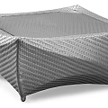 Gray Woven Square Coffee Table With Modern Design And Sturdy Support Legs 3d model