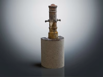 Concrete Base Bathroom Faucet With Metal Handles Round Top And Modern Design 3d model