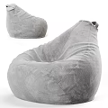 Gray Bean Bag Chair With Multiple Color Options Comfortable Soft Fabric For Living Room 3d model