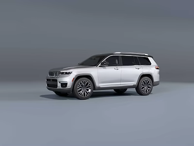 Silver Modern Jeep SUV Exterior Design With Signature Grille And Alloy Wheels 3d model