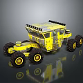 Yellow Off Road Rover With Large Wheels And Sturdy Top Equipment Design