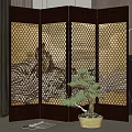 New Chinese Style Screen Partition 3d model