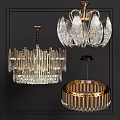 Geometric Modern Chandeliers With Metal Frames And Glass Elements For Home Decor 3d model