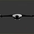 Humanoid Character 3D Model With Black White Bodysuit Green Triangle Logo Outstretched Arms Standing Pose