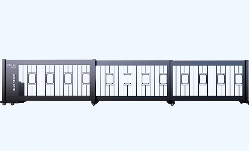 Modern gate community sliding door sectional suspension telescopic door 3d model