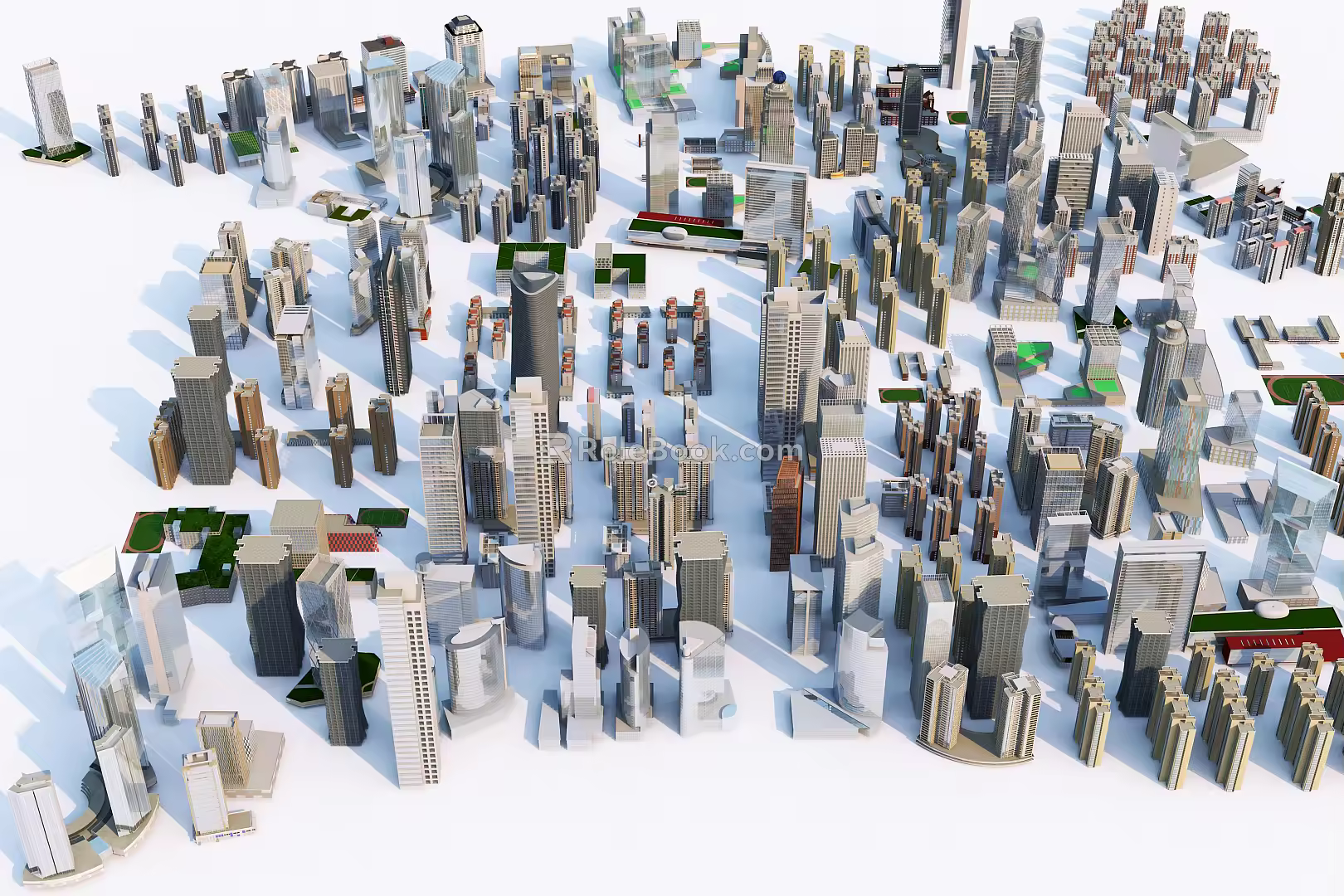 modern architecture bird's-eye view building 3d model