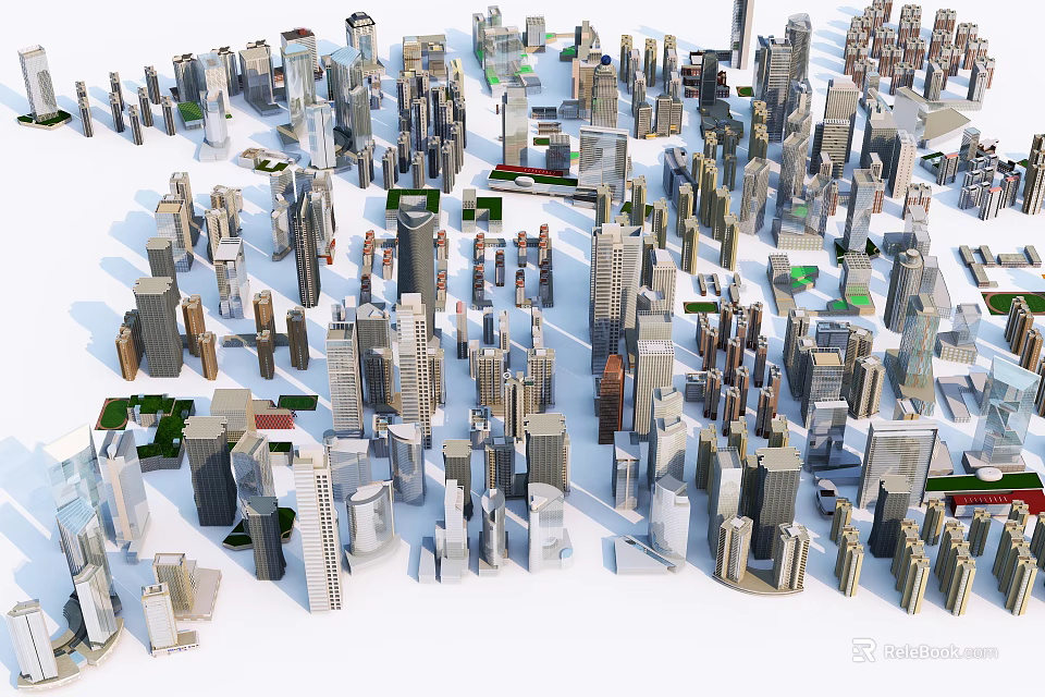 Modern Urban Aerial Planning With City Building Layout And Architecture Design 3d model 