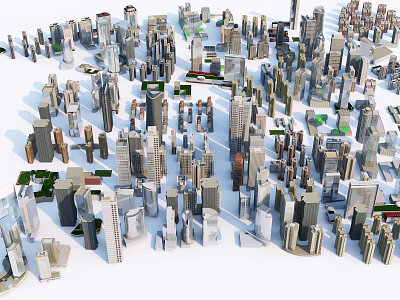 Modern Urban Aerial Planning With City Building Layout And Architecture Design 3d model