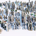 modern architecture bird's-eye view building 3d model