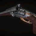 Vintage Revolver With Wooden Grip And Metal Barrel Cylinder Classic Design