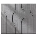 Modern Wall Decor Featuring Curved Metallic Lines on Textured Background