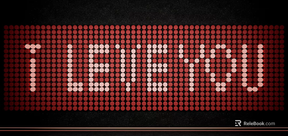 Decorative Letter Pendant Composed of White Dots on Red Background for Home Decor 3d model 