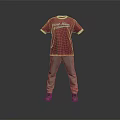 Man Wearing Red New York Yankees T Shirt With Khaki Pants And Brown Shoes