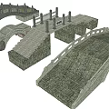 Traditional Stone Bridge Architectural Designs With Arch Railing Steps And Stone Structure Elements 3d model