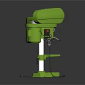 Green Electric Drill Presses With Stable Base Worktable And Open Top Cover