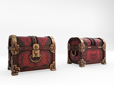 Retro Medieval Treasure Box Medieval Retro Jewelry Box Exquisite Storage Box Retro Jewelry Box Medieval Treasure Box 3d model