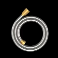 Black Flexible Radiator Hose With Golden Connectors And Curved Shape