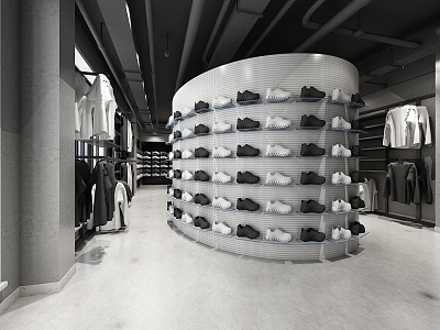 Industrial Style Clothing Showroom 3d model