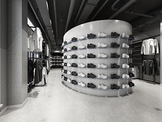 Industrial Style Clothing Showroom 3d model