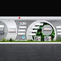 RHODESIA Window Showcase With 360 FAST COLOR Material Display Modern Circular Arcs And Green Plants
