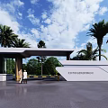 Modern Gate Entrance Gate 3d model