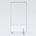 Modern White Cabinet Door With Minimalist Design And Long Strip Handle For Wardrobe