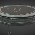 Industrial Equipment Circular Platform With H Logo Metal Mesh And Support Legs