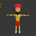 Cartoon Game Character With Red Hat Yellow Shirt And Red Shorts