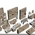Various Wooden Display Shelves With Multi Tiered Designs For Retail Showcase Layouts