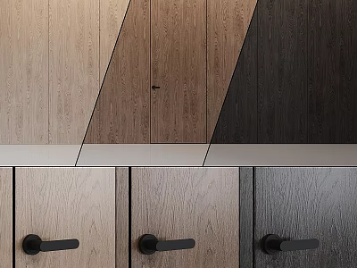 Modern Wooden Wall Decor With Geometric Panel Splicing And Different Color Textures 3d model