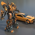 Smart Machine Yellow Robot Car Transforming Dual Form Modern Design