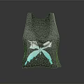 Gray Sleeveless Tank Top With Turquoise Butterfly Print Casual Daily Wear Essential