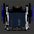 Modern Medical Device Wheelchair With Black And Blue Seat Silver Frame And Blue Wheels