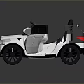 White Kids Electric Ride On Car Convertible With Open Doors And Black Seats
