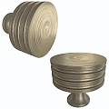 Round Classic Vintage Brass Door Knobs With Spiral Pattern And Striped Design