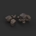 Natural Stone Pieces With Various Sizes And Different Shapes For Decoration 3d model