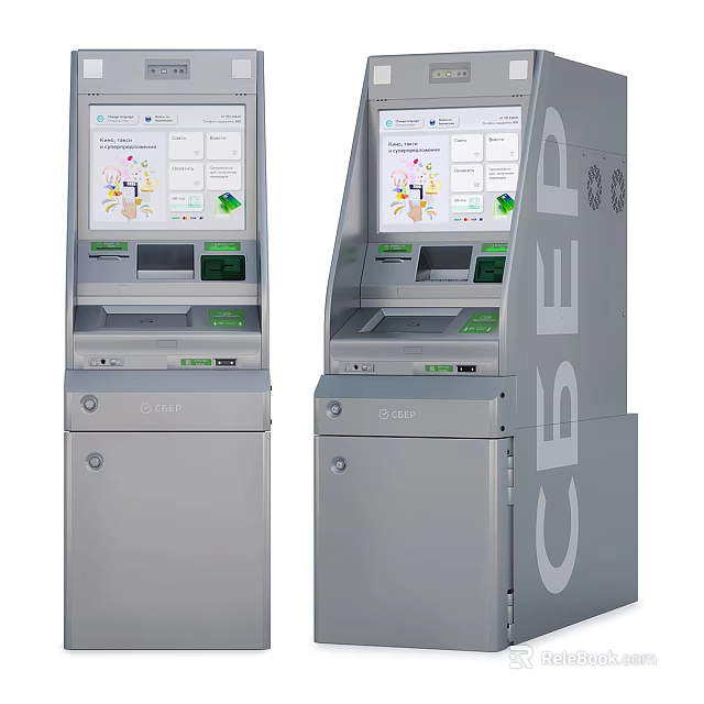 Smart Machines Self Service Kiosks With Digital Interface And Modern Design Features 3d model