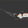 White And Orange Industrial Machine With Mechanical Arm And Control Panel 3d model