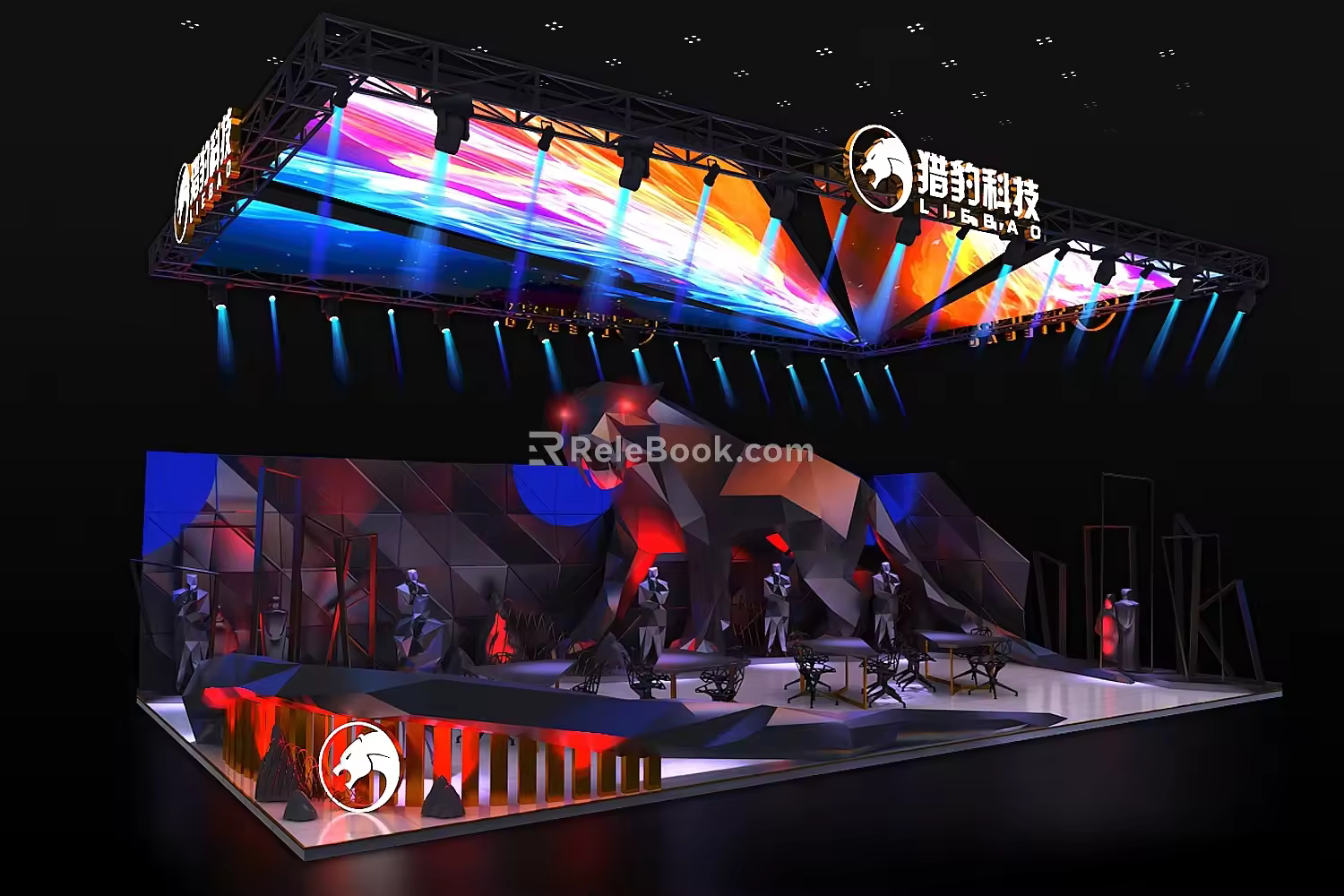 Cheetah Technology LIEBAO black section technology exhibition booth model 3d model