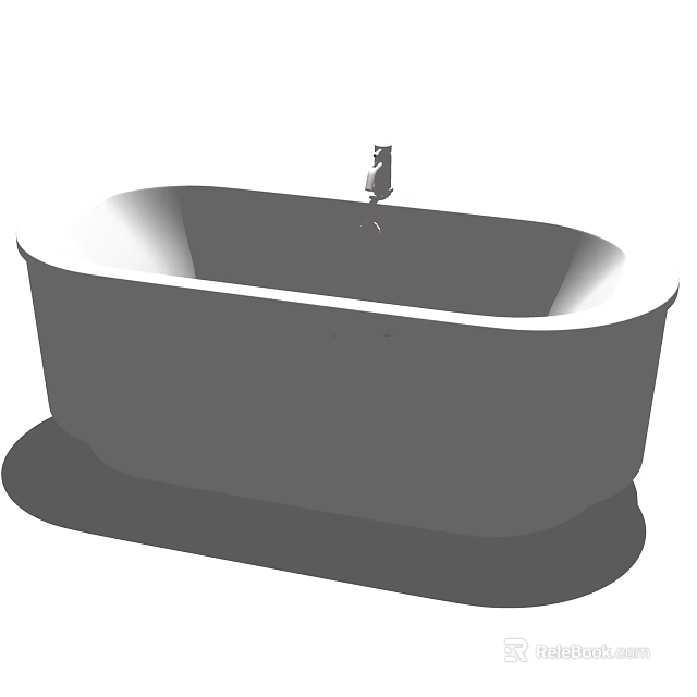 Elegant Modern Freestanding Bathtub With Sleek Faucet And Minimalist Design 3d model 