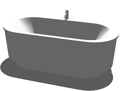 Elegant Modern Freestanding Bathtub With Sleek Faucet And Minimalist Design 3d model