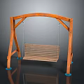 Sturdy Wooden Outdoor Swing With Arch Frame Chain Suspension And Bench Seat