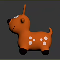 Orange Inflatable Deer Toy For Kids With White Spots Black Nose Smiling Face