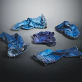 Fashionable Blue Folded Jackets Showing Texture Details And Various Folding Styles