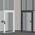 Modern Glass Elevators With White And Black Doors In Contemporary Design