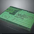 Green Electronic Circuit Board Featuring Complex Wiring And Detailed Component Layout For Devices 3d model