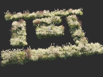 Delicate Flower and Grass Arrangement Forming Intricate Geometric Patterns With White Lavender Tones 3d model