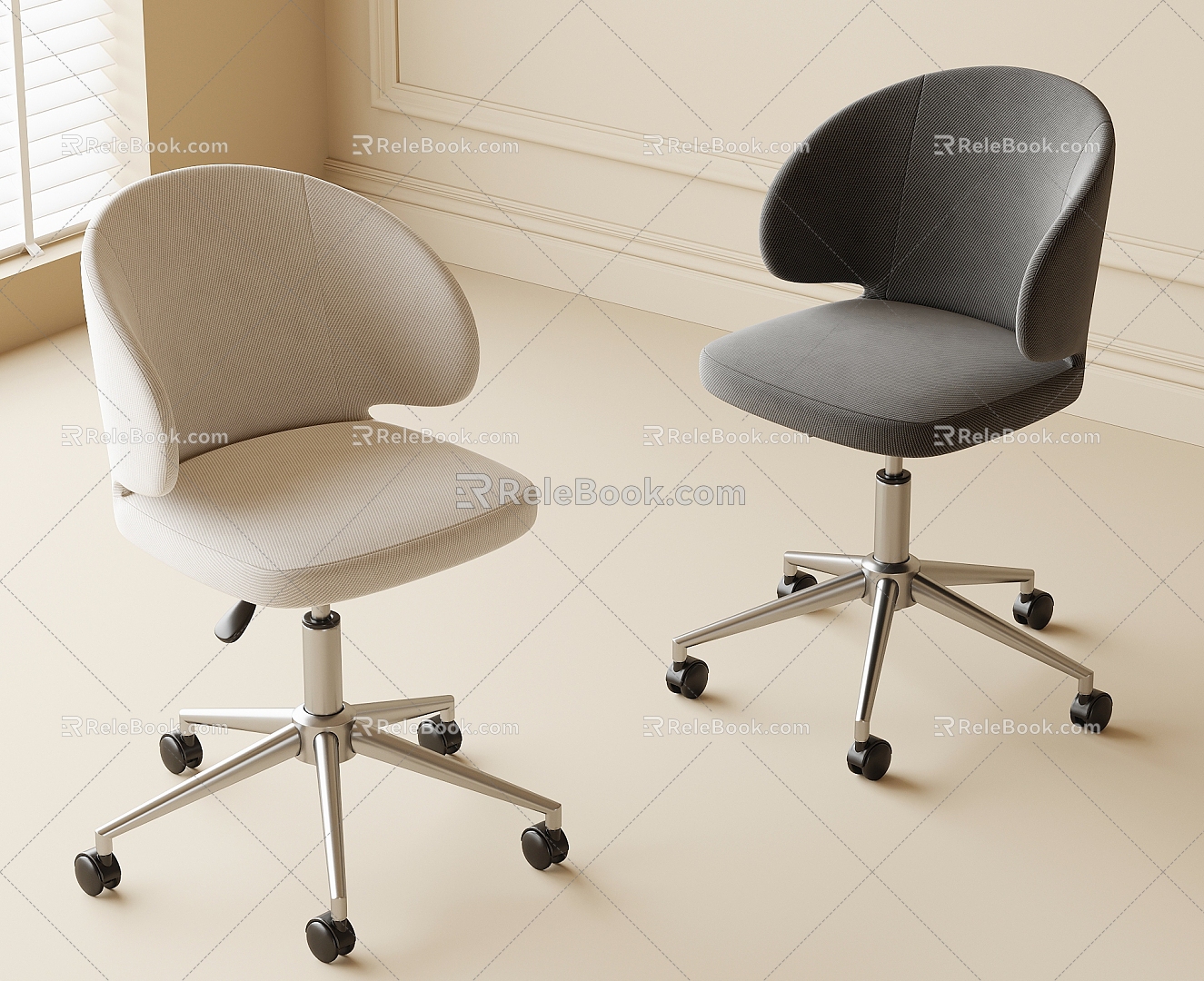 Rotating single chair office chair 3d model