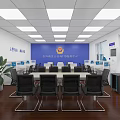 Law Enforcement Surveillance Room With Multiple Monitors Workstations And Office Chairs